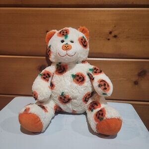 Build-A-Bear Pumpkin Print Halloween Bear Retired Jack O'Lantern Plush Pawsome
